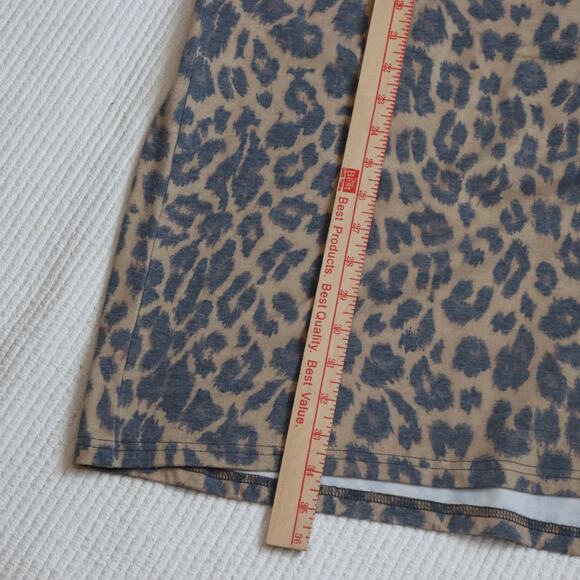 Crazy Train She's All That Tunic Dress Size Large Chambray Leopard - Picture 4 of 5